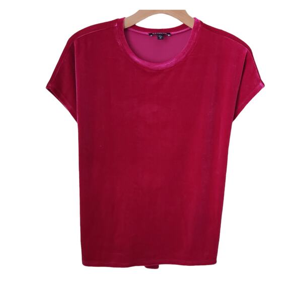 Express  Cranberry Velvet Tie Back Top XS NWT - Picture 5 of 5